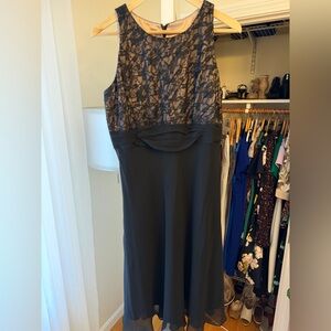 Evan Picone Black and Lace Maxi Dress